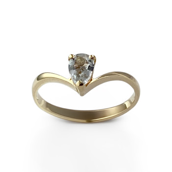 Bague d'occasion or 750 jaune aigue marine