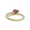 Bague d'occasion or 750 jaune rubis diamant - vue V1
