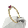 Bague d'occasion or 750 jaune rubis diamant - vue V2