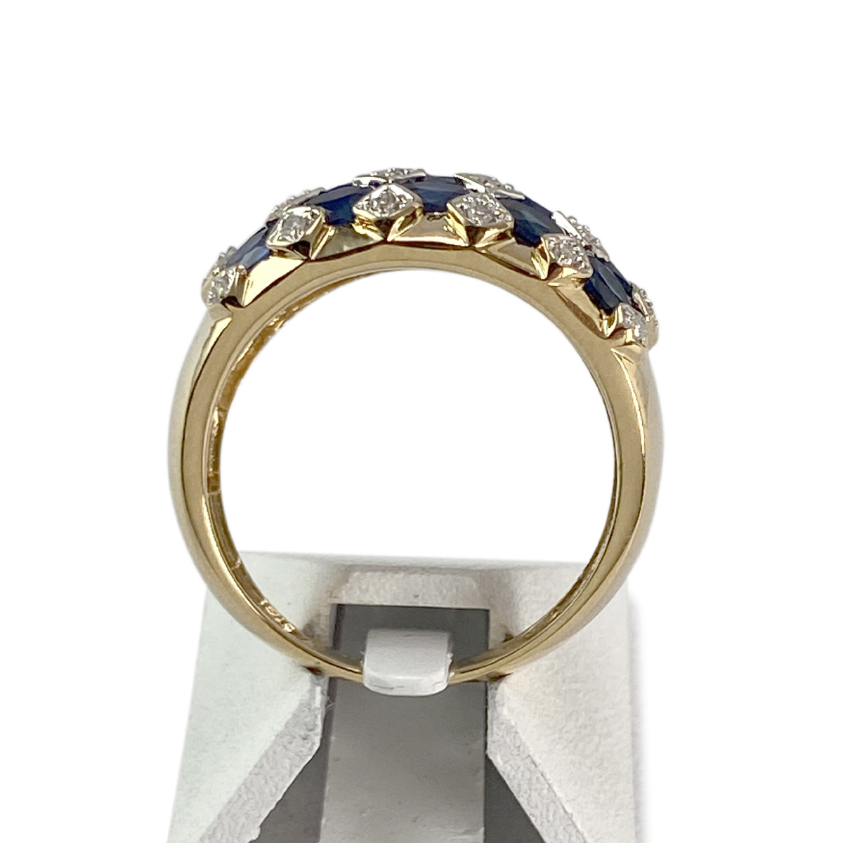 Bague d'occasion or 750 2 tons saphir diamant - vue 3