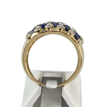 Bague d'occasion or 750 2 tons saphir diamant