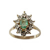 Bague d'occasion or 750 jaune emeraude diamant - vue V1