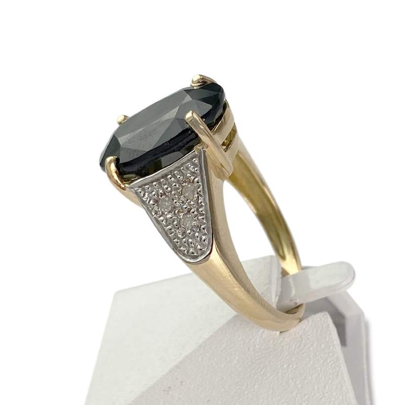 Bague d'occasion or 750 2 tons saphir diamant - vue 2