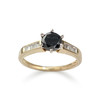 Bague d'occasion or 750 2 ors diamant noir - vue V1