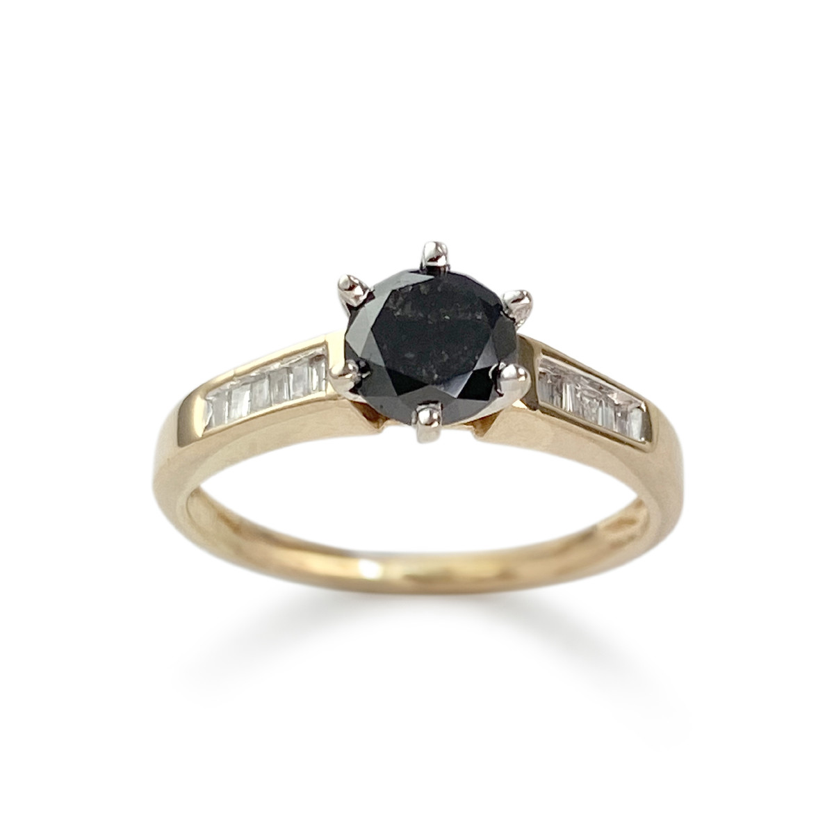 Bague d'occasion or 750 2 ors diamant noir