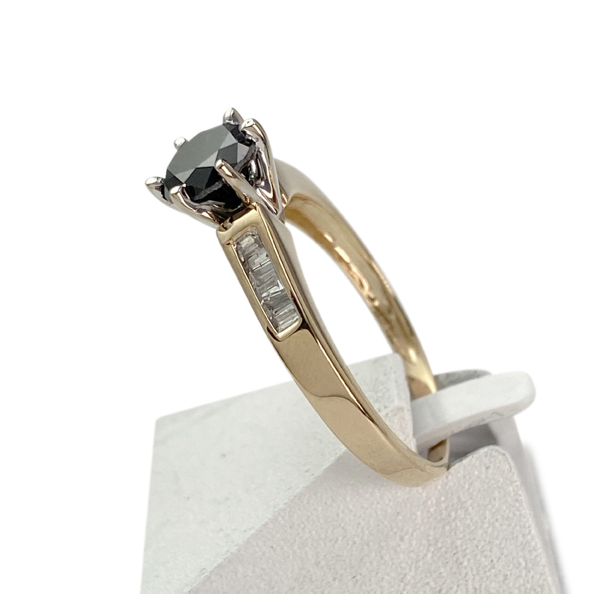 Bague d'occasion or 750 2 ors diamant noir - vue 2