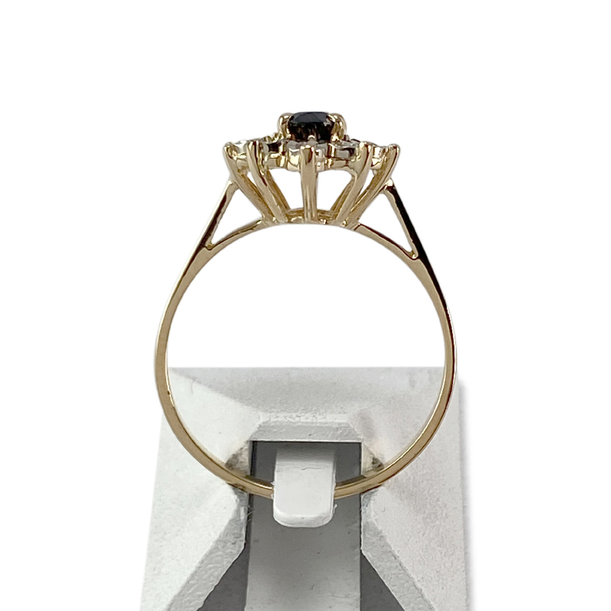 Second hand gold 750 yellow sapphire diamond ring - view 3