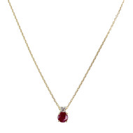 Collier d'occasion or 375 jaune forcat rubis oxyde de zirconium