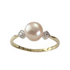 Bague d'occasion or 750 jaune perle de culture - vue V1