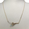 Collier d'occasion or 750 2 tons forcat diamant topaze bleue - vue V2