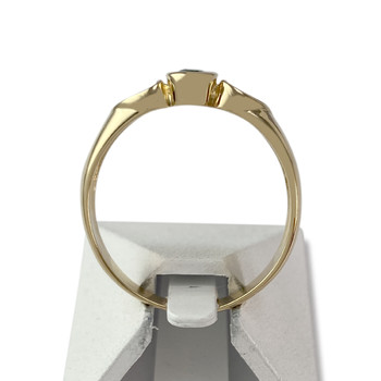 Second-hand gold 750 yellow emerald diamond ring