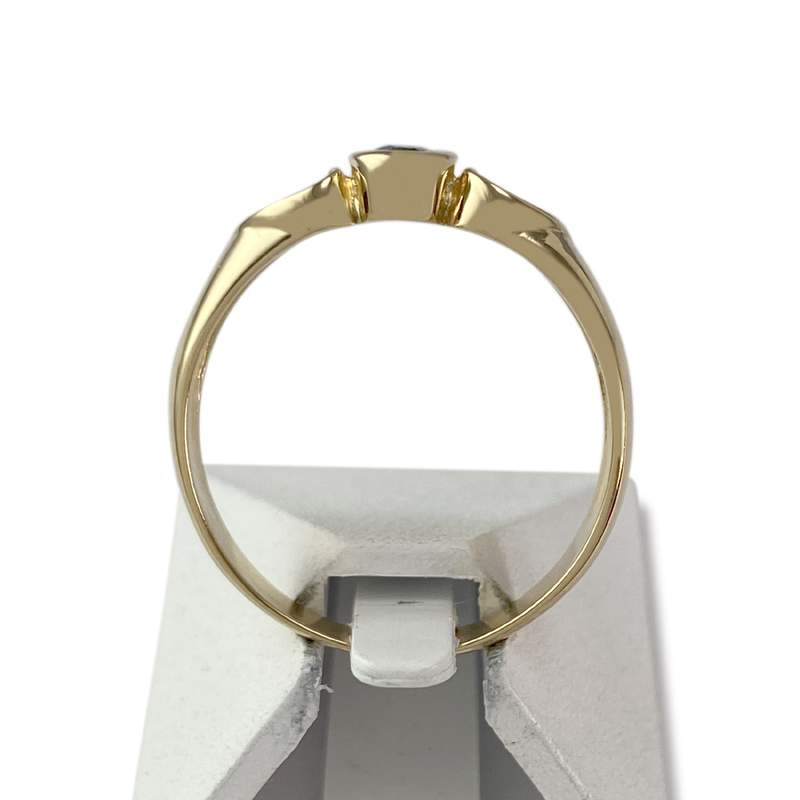 Bague d'occasion or 750 jaune émeraude diamant - vue 3