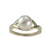 Bague d'occasion or 375 2 tons perle de culture diamant - vue V1