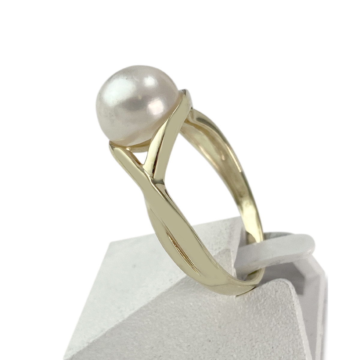 Bague d'occasion or 375 2 tons perle de culture diamant - vue 2