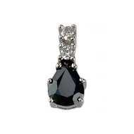 Pendentif d'occasion or 750 blanc diamant saphir