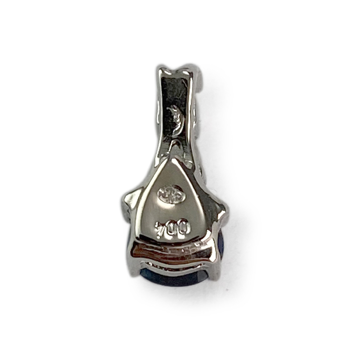 Pendentif d'occasion or 750 blanc diamant saphir - vue 2