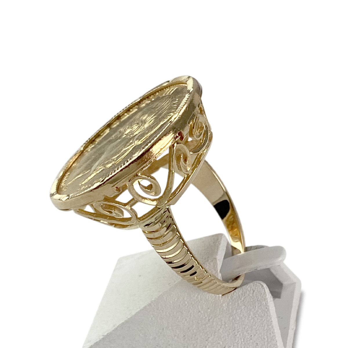 Bague d'occasion or 750 jaune pièce - vue 2