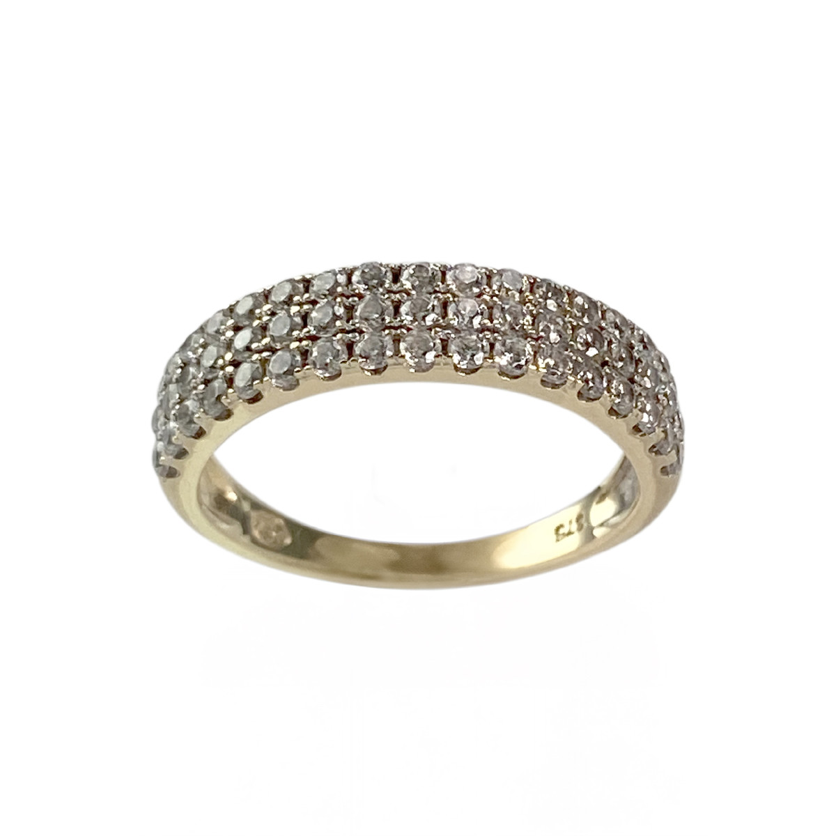 Bague d'occasion or 375 jaune zirconias