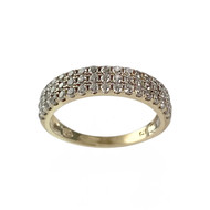 Bague d'occasion or 375 jaune zirconias