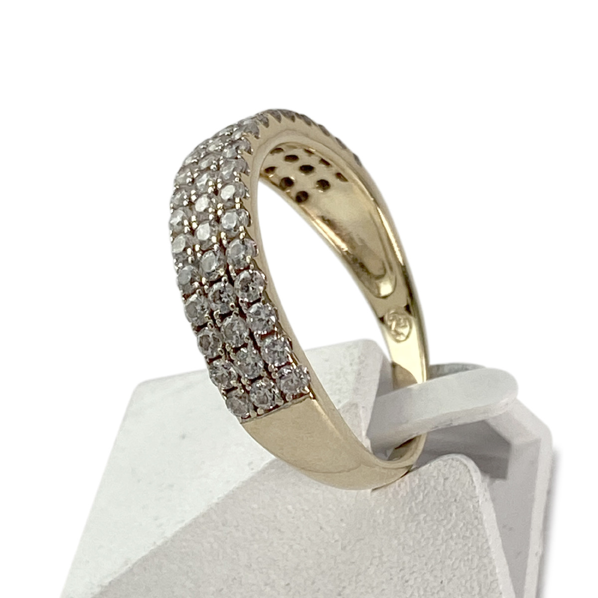 Bague d'occasion or 375 jaune zirconias - vue 2