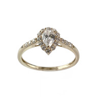 Bague d'occasion or 375 jaune zirconias