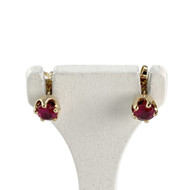 Boucles d'oreilles d'occasion or 750 jaune rubis