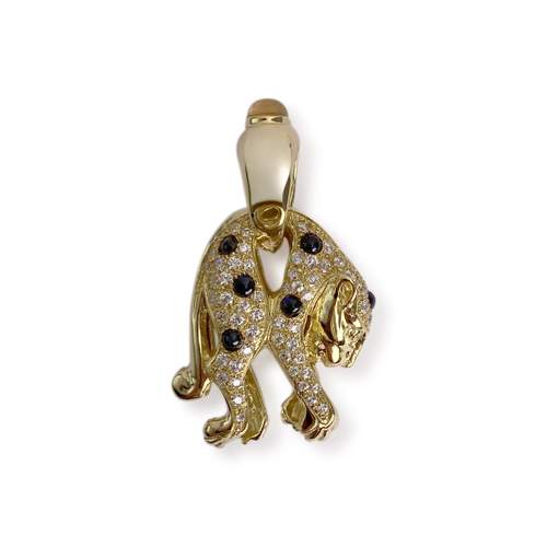 Pendentif d'occasion or 750 jaune saphir zirconias