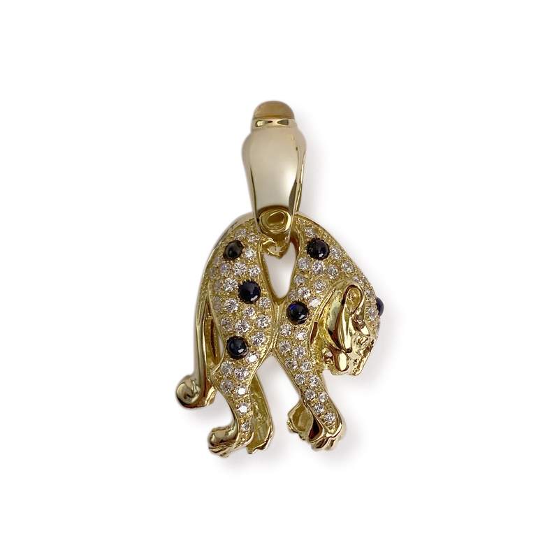 Pendentif d'occasion or 750 jaune saphir zirconias - vue 1