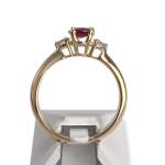 Bague d'occasion or 750 jaune rubis diamant - vue 3
