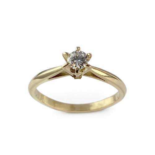 Solitaire tweedehands goud 750 gele diamant