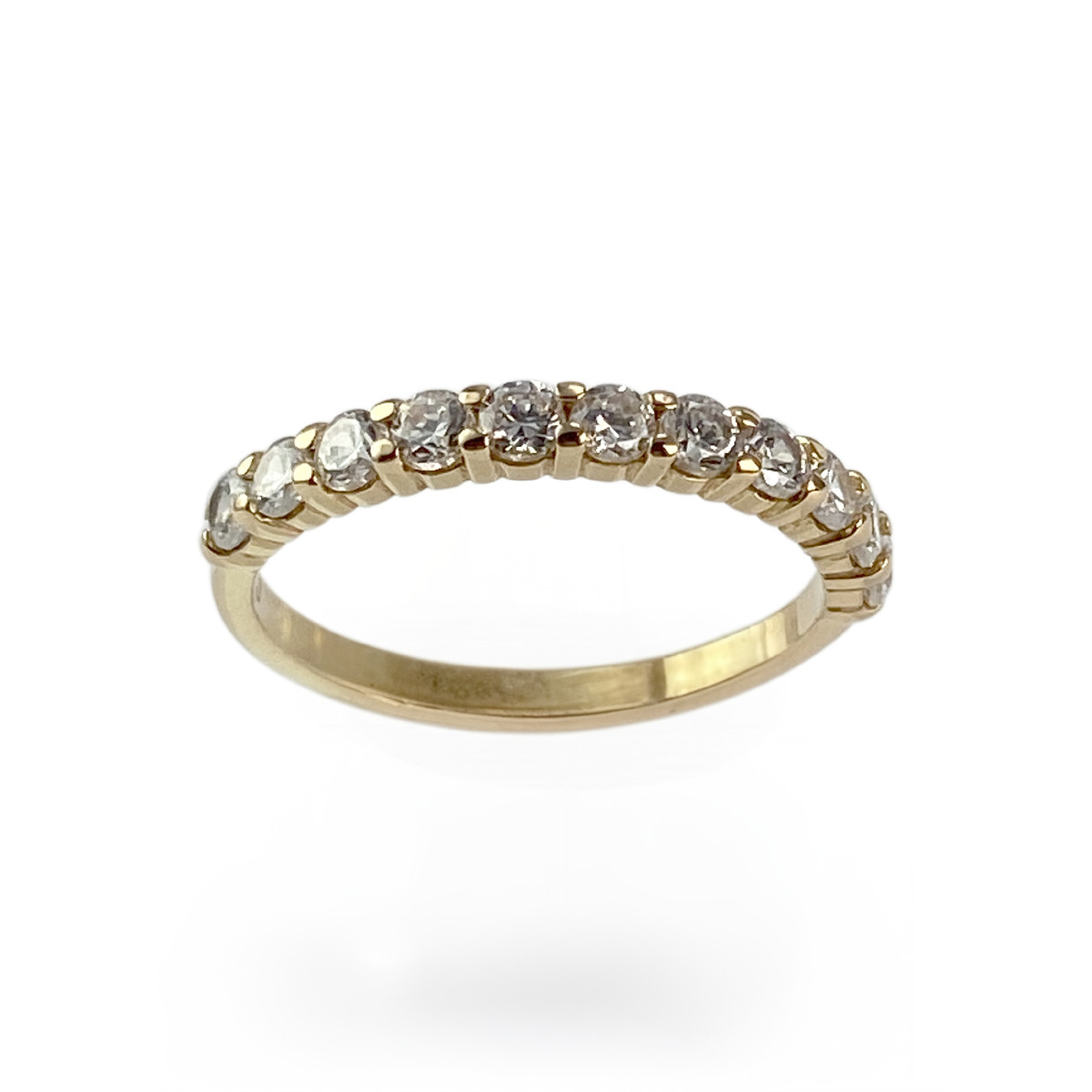 Second-hand ring in 750 yellow gold with zirconium oxide