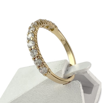 Second-hand ring in 750 yellow gold with zirconium oxide