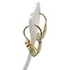 Boucles d'oreilles d'occasion or 750 jaune emeraude oxyde de zirconium - vue V2