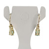 Boucles d'oreilles d'occasion or 750 jaune emeraude oxyde de zirconium - vue V3