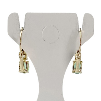 Boucles d'oreilles d'occasion or 750 jaune emeraude oxyde de zirconium