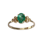 Bague d'occasion or 750 jaune diamant emeraude - vue 1