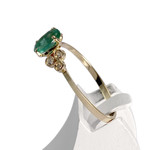 Bague d'occasion or 750 jaune diamant emeraude - vue 2