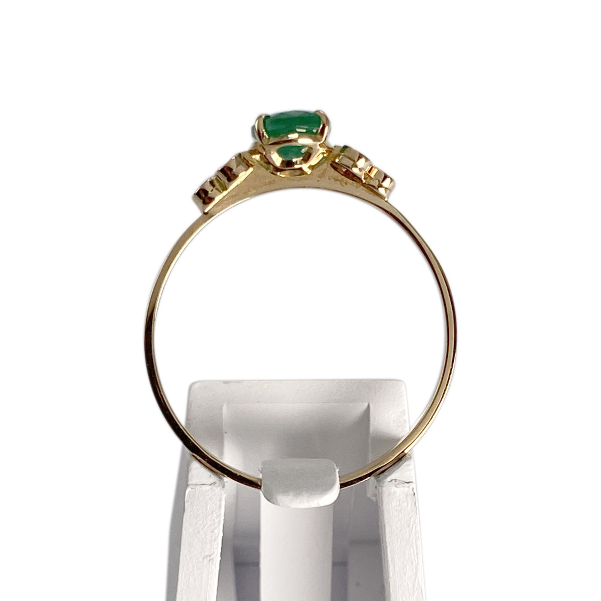 Bague d'occasion or 750 jaune diamant emeraude - vue 3