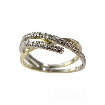 Second-hand gold 750 yellow diamond ring