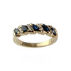Second-hand gold 750 yellow diamond sapphire ring - vue V1