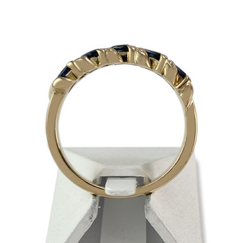 Second-hand gold 750 yellow diamond sapphire ring