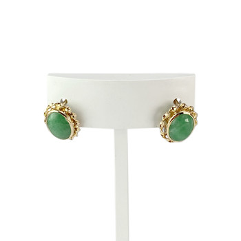 Boucles d'oreilles d'occasion or 585 jaune pierres imitation