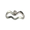 Tweedehands ring van 585 geelgoud met synthetische diamant - afbeelding V1
