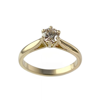 Second-hand gold 750 yellow diamond ring