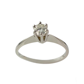 Second-hand gold 750 white diamond ring