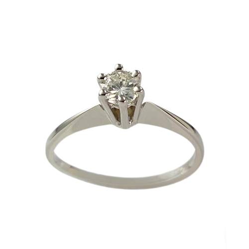 Bague d'occasion or 750 blanc diamant