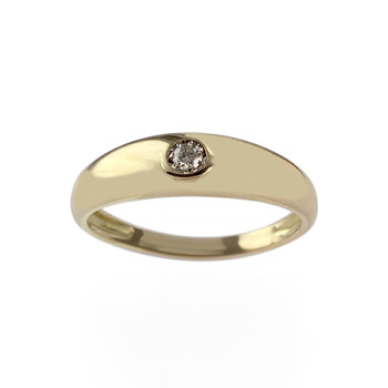Second-hand gold 750 yellow diamond ring