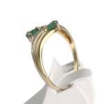 Bague d'occasion or 750 2 tons diamant emeraude - vue 2