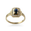 Second-hand gold 750 yellow sapphire diamond ring - vue V1