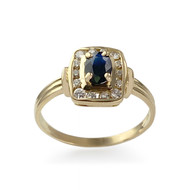 Second-hand gold 750 yellow sapphire diamond ring